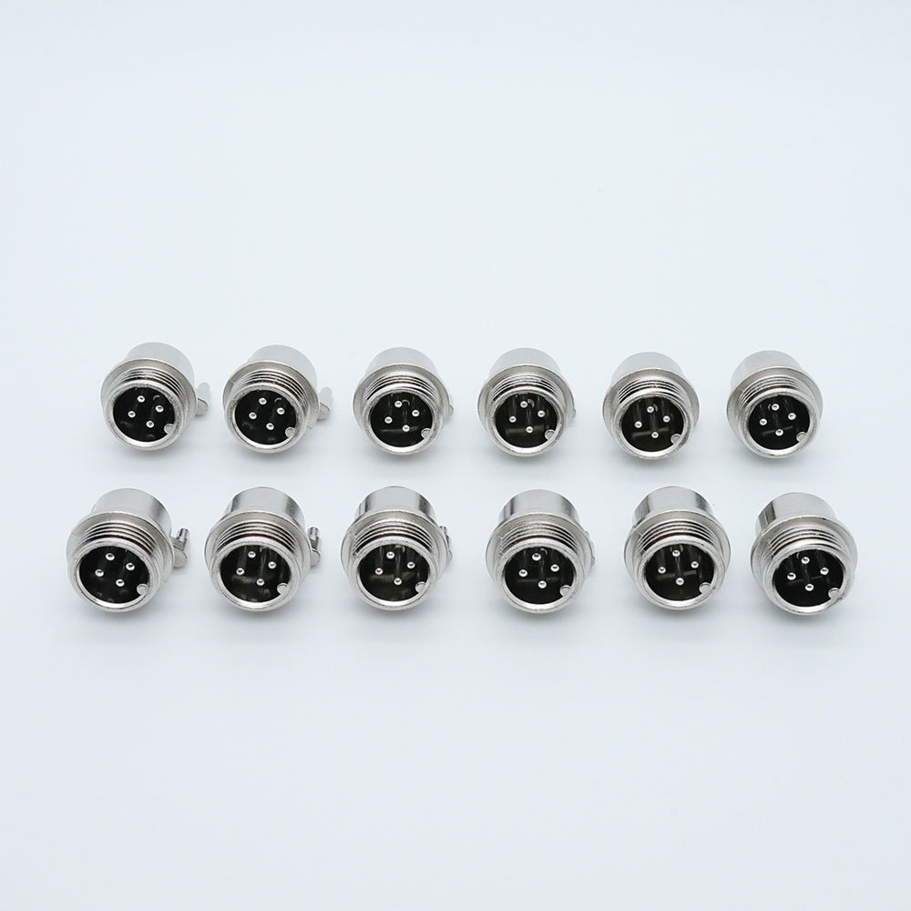 Soulin GX12 4 Pin Cable Mount Straight Male Aviation Plug Connector With positioning column