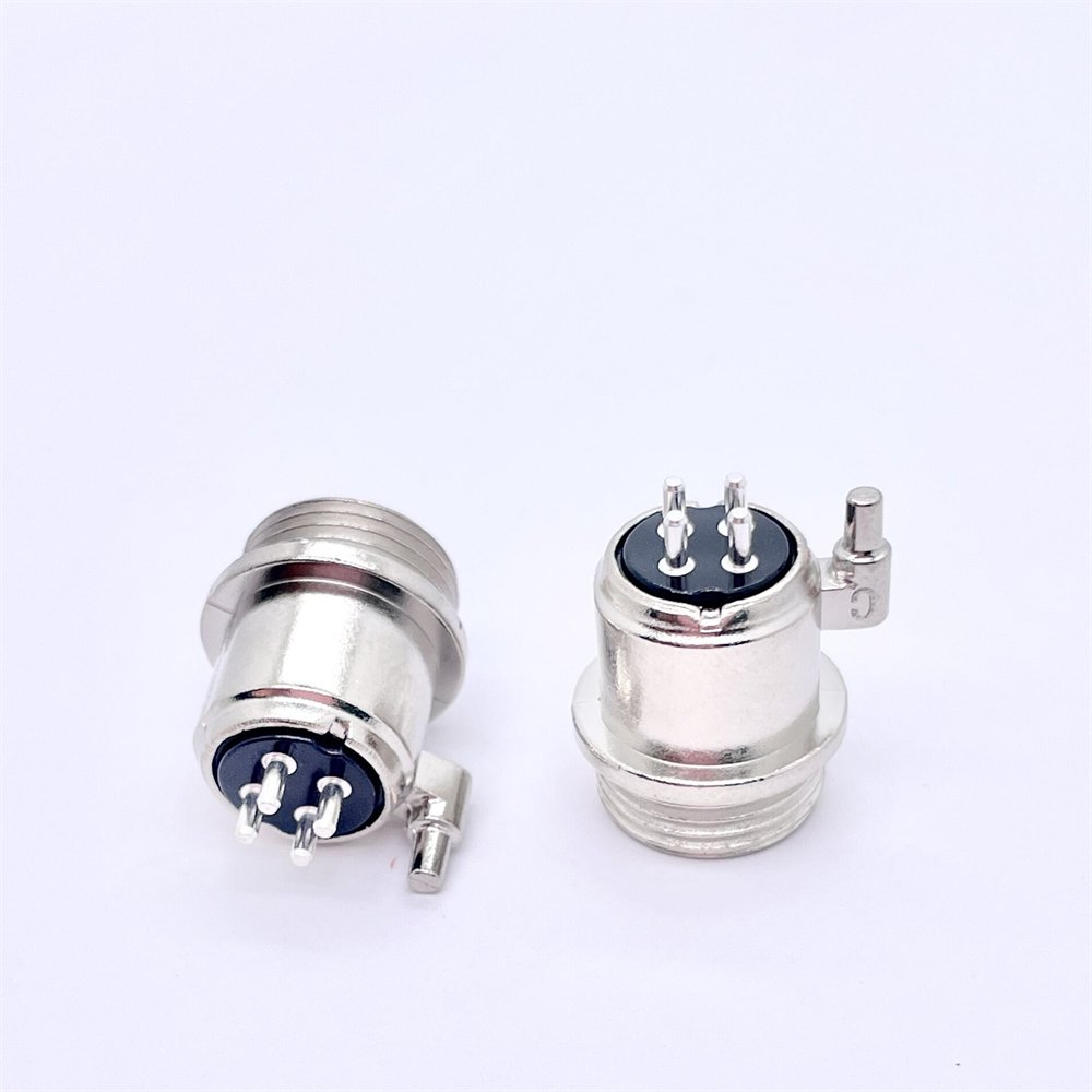 Soulin GX12 4 Pin Cable Mount Straight Male Aviation Plug Connector With positioning column
