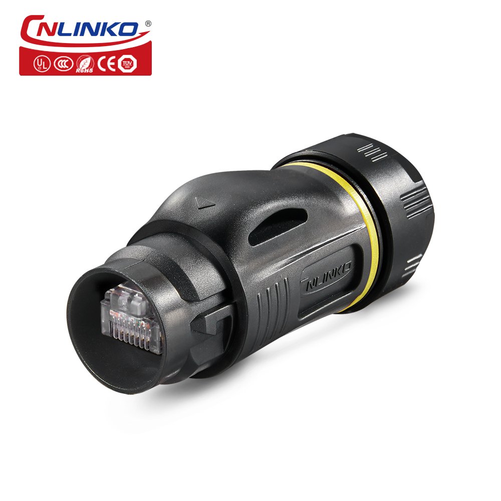 Cnlinko IP68 RJ45 Ethernet LAN Connector Plug Socket CAT6 STP Shield Outdoor Waterproof RJ45 Connector