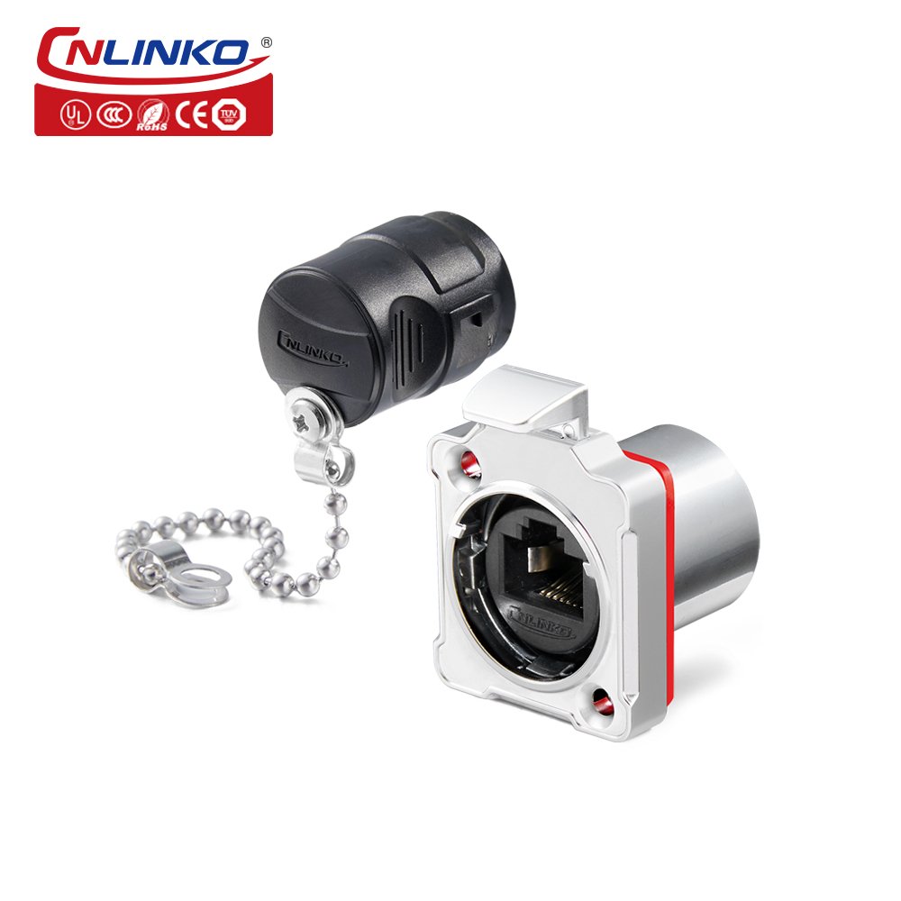 Cnlinko IP68 RJ45 Ethernet LAN Connector Plug Socket CAT6 STP Shield Outdoor Waterproof RJ45 Connector