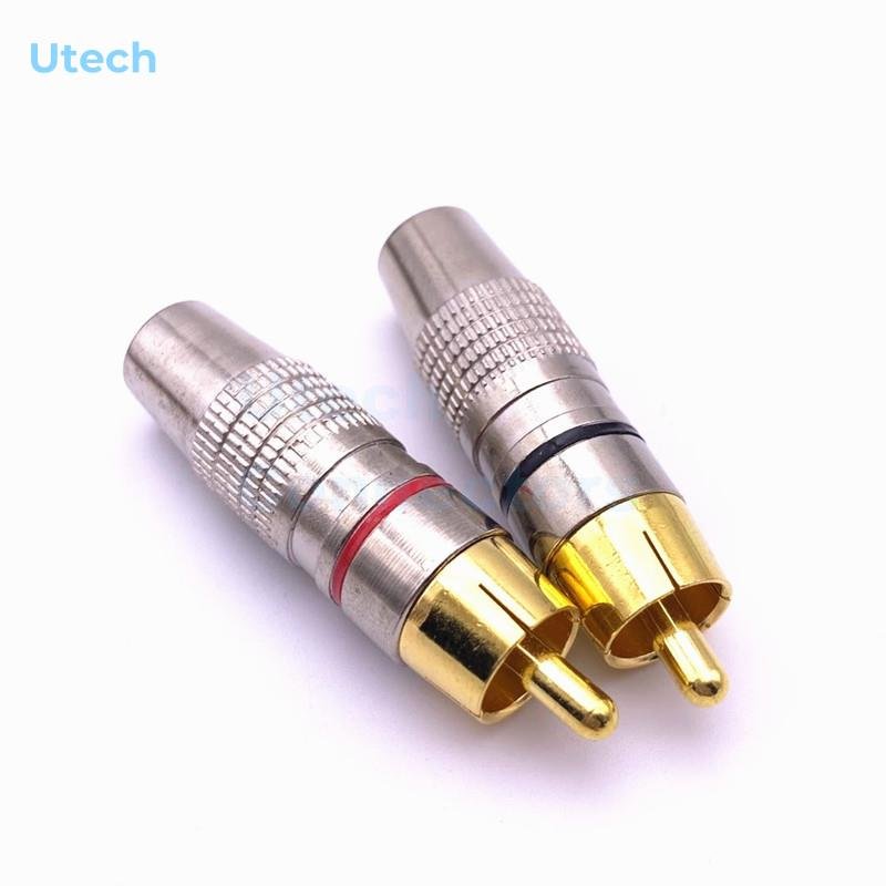 Solderless high quality RCA Cinch plug audio video connector solder free type