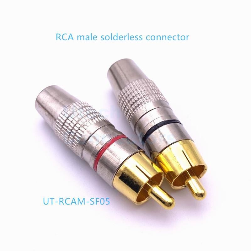 Solderless high quality RCA Cinch plug audio video connector solder free type