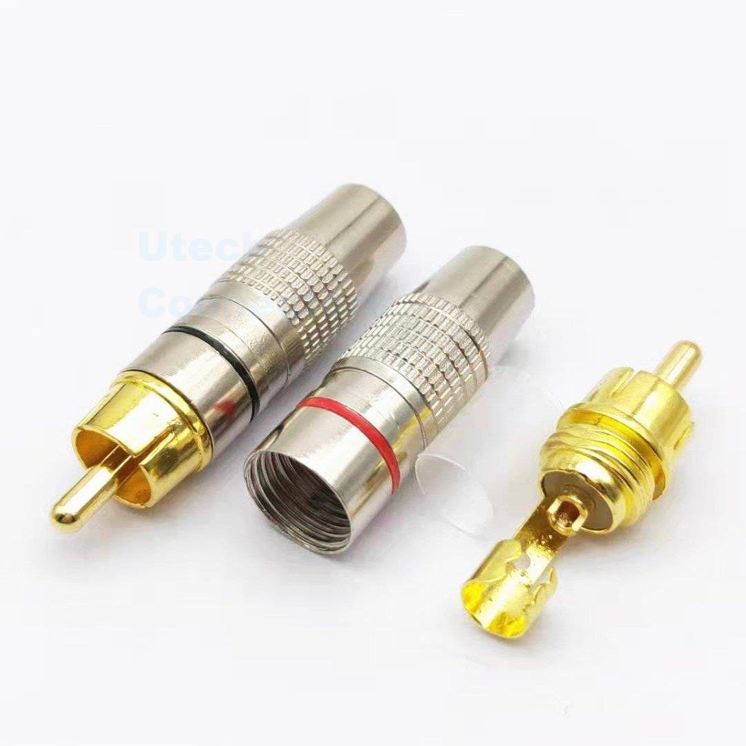 Solderless high quality RCA Cinch plug audio video connector solder free type