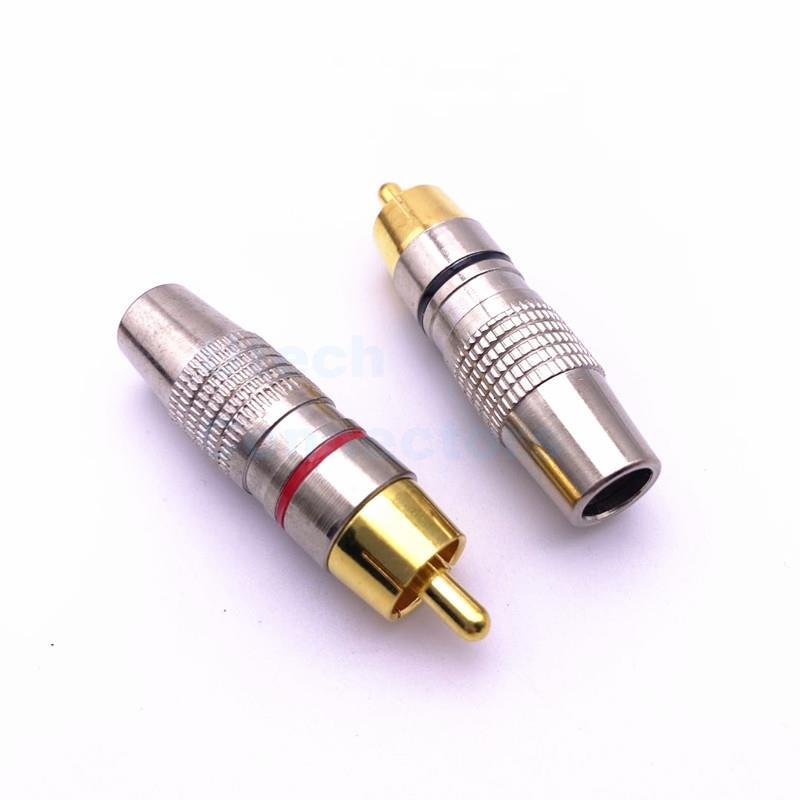 Solderless high quality RCA Cinch plug audio video connector solder free type