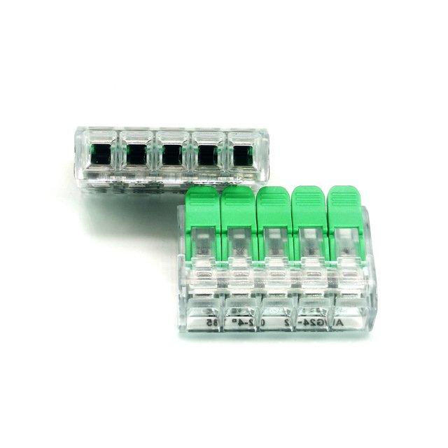 5 Pins Plastic Electronic Wire Quick Terminal Block 0.2-4mm Cable Connector 5 Poles Connection Block