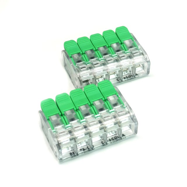 5 Pins Plastic Electronic Wire Quick Terminal Block 0.2-4mm Cable Connector 5 Poles Connection Block