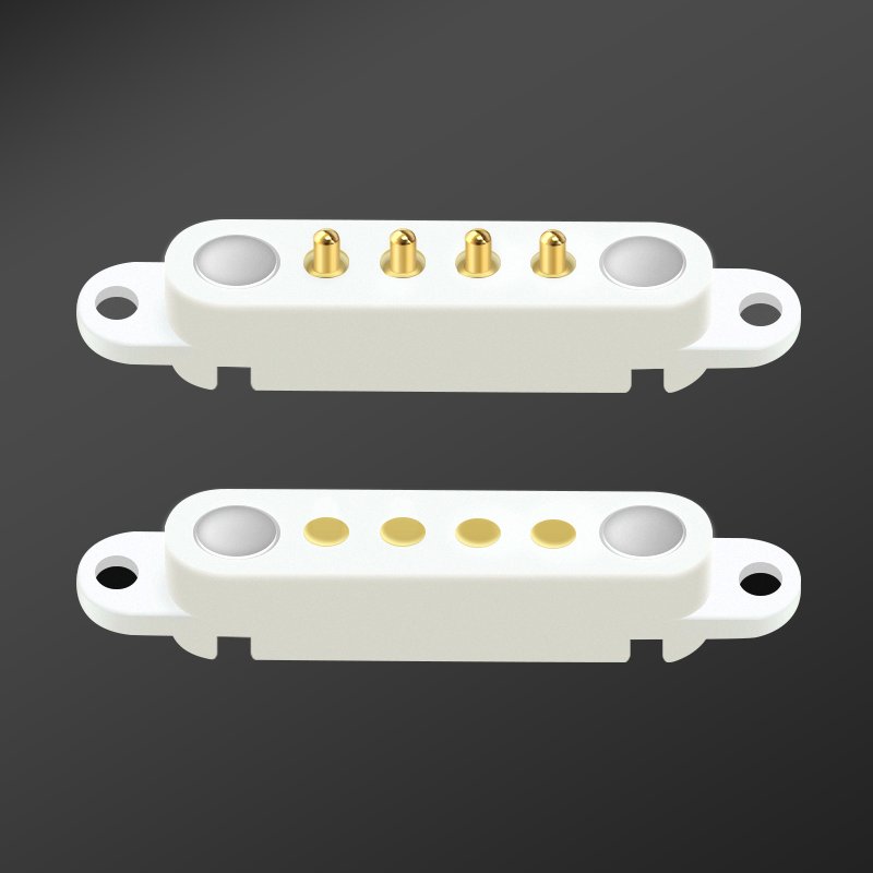 Gold Plated 12V 1A 5V2A Male And Female Data Transmission DIP Pogo Connector With Magnet