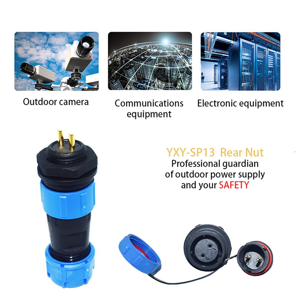SP17 2 pin SP13 SP21 2/3/4/5/6/7/9 Pin waterproof connector Aviation male to female panel mount waterproof connector