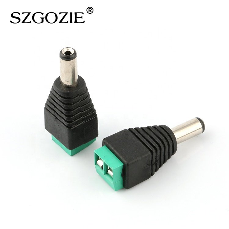 DC 2.1mm green plug terminal Power adapter 2.1*5.5MM DC male adapter connector