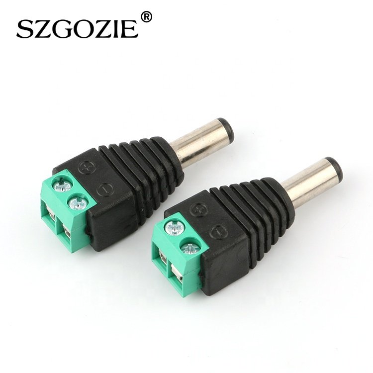 DC 2.1mm green plug terminal Power adapter 2.1*5.5MM DC male adapter connector