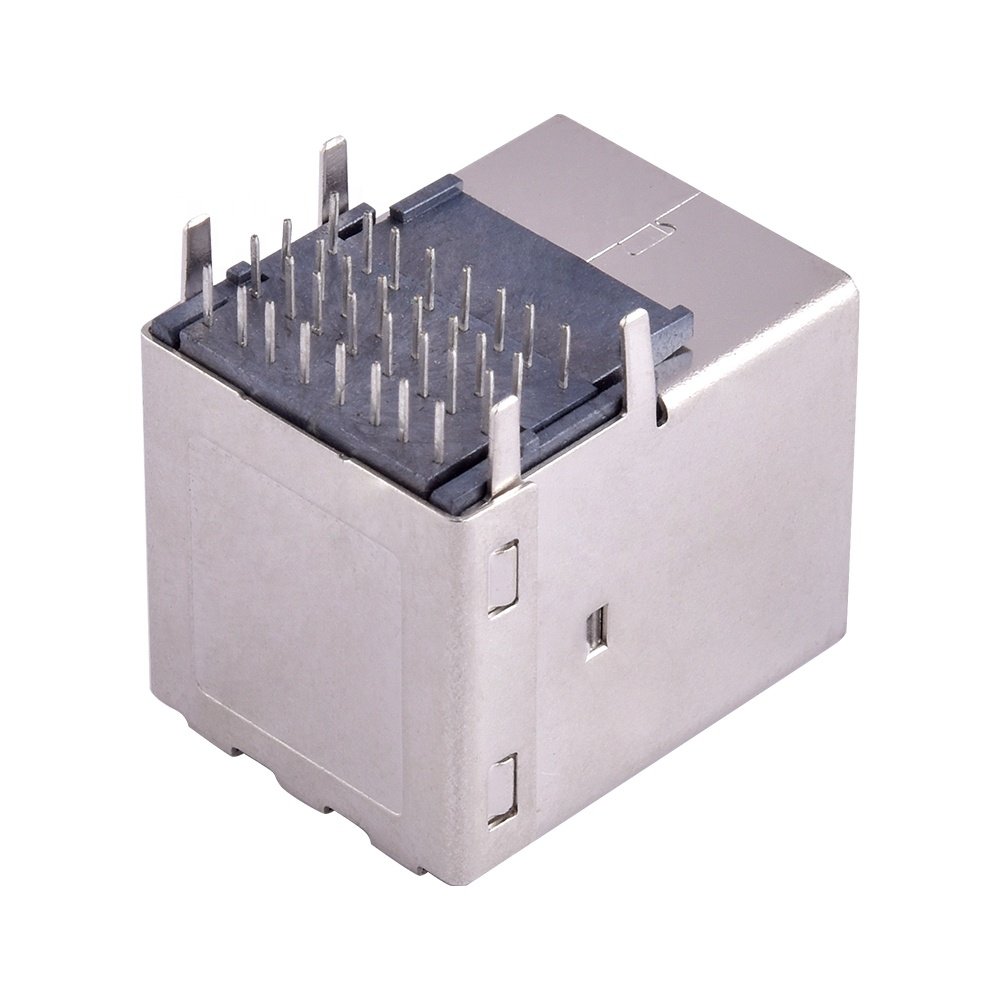 Double-Deck USB Type-C 2 Port 16Pin Female Connector Ports Socket