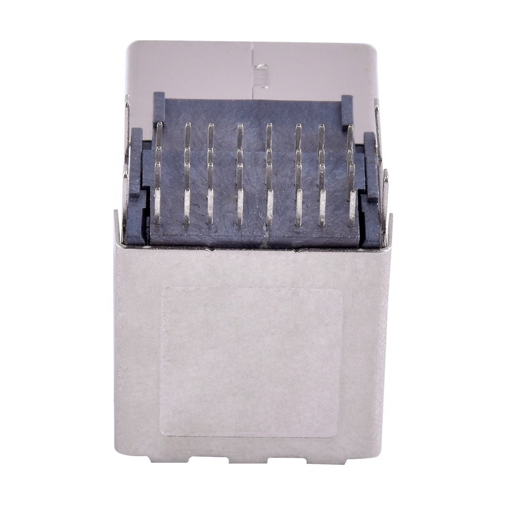 Double-Deck USB Type-C 2 Port 16Pin Female Connector Ports Socket