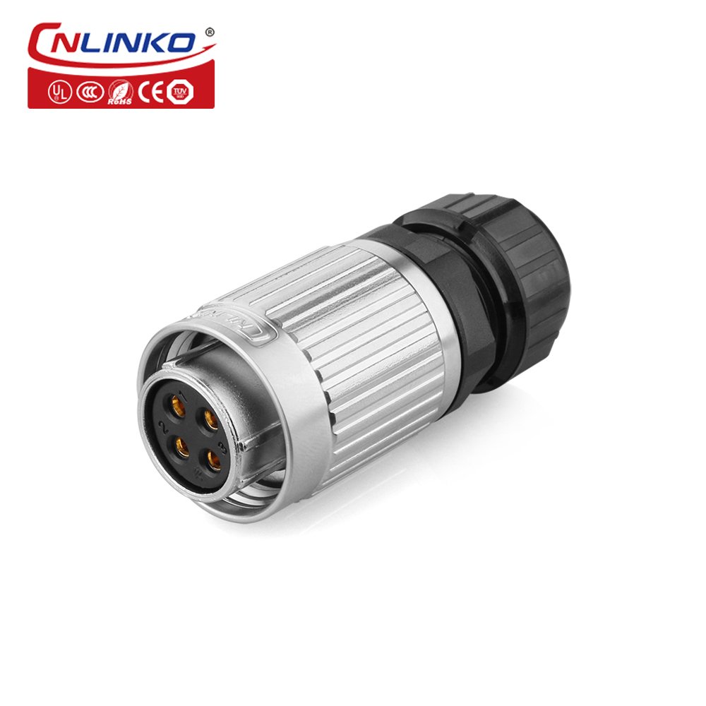 CNLINKO M20 4 pin waterproof connector Outdoor 4 Pin Circular Plug Socket ip67 waterproof connector
