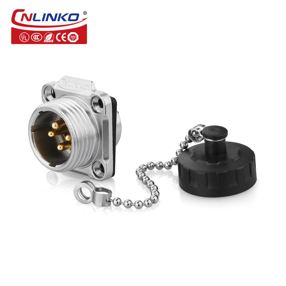 CNLINKO M20 4 pin waterproof connector Outdoor 4 Pin Circular Plug Socket ip67 waterproof connector