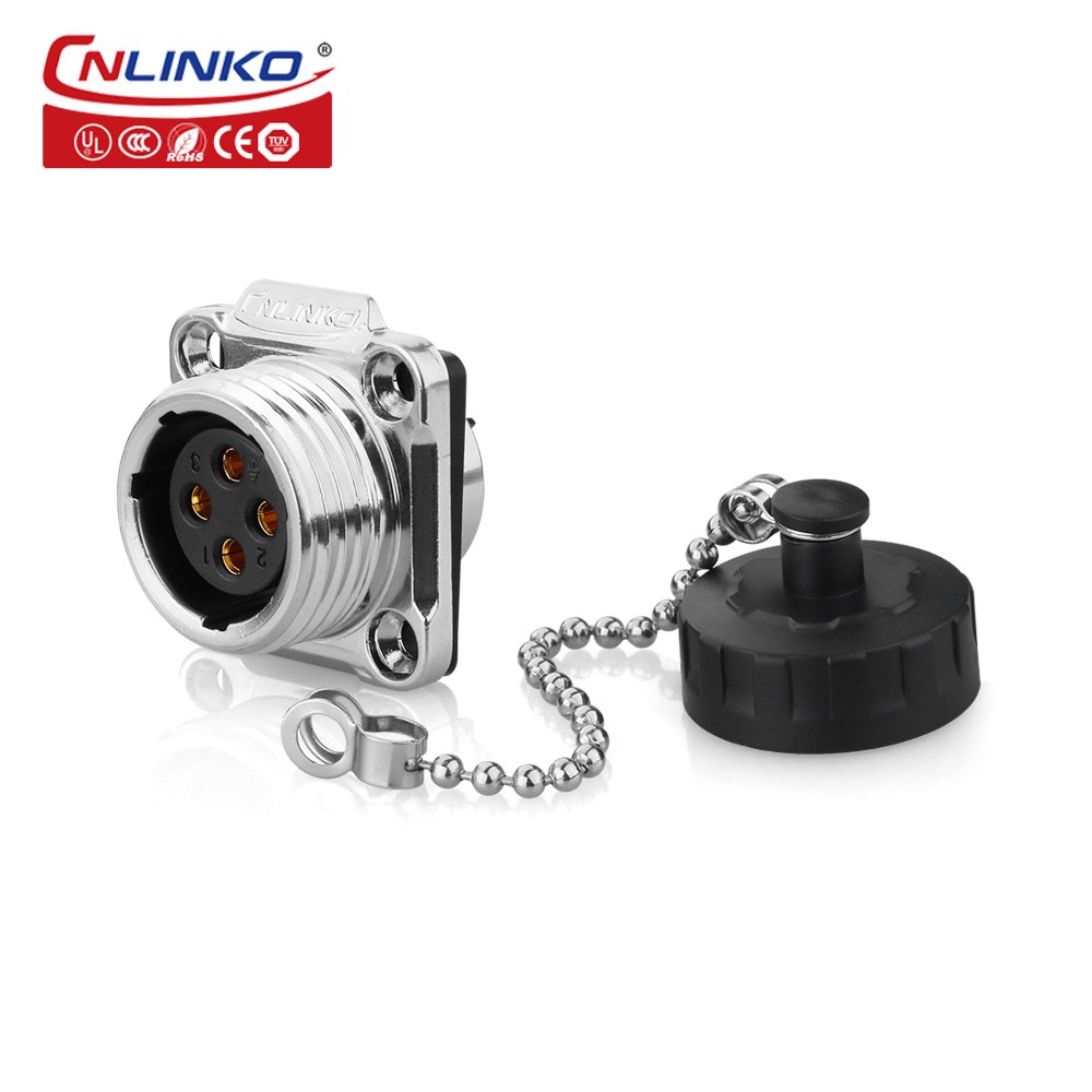 CNLINKO M20 4 pin waterproof connector Outdoor 4 Pin Circular Plug Socket ip67 waterproof connector
