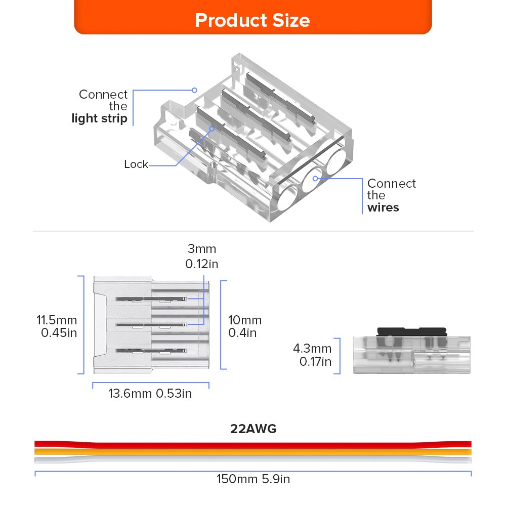 Transparent Solderless Cover Connector for FCOB DIM CCT RGB WS2812B WS2811 WS2815 5050 RGBW RGBCCT SMD LED Strip