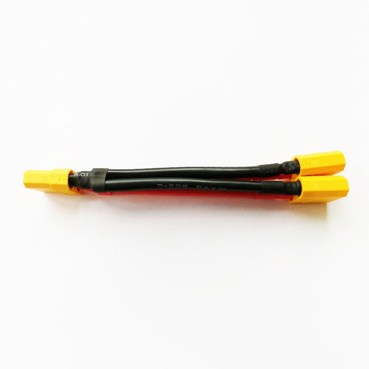 XT60 to XT90 T Y Splitter Adapter/Adaptor Cable | XT90 Parallel Connector 2 Male to 1 Female Adapter