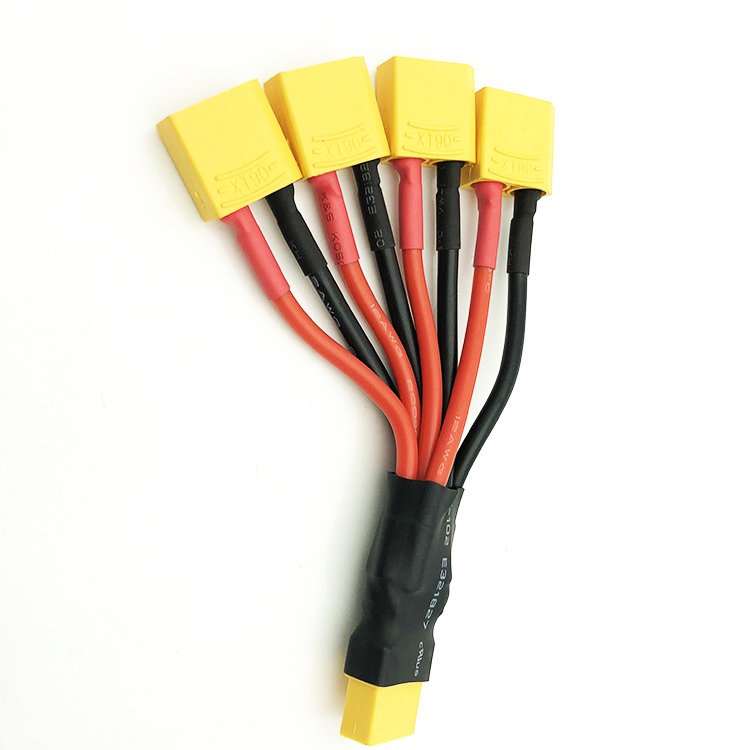 XT60 to XT90 T Y Splitter Adapter/Adaptor Cable | XT90 Parallel Connector 2 Male to 1 Female Adapter