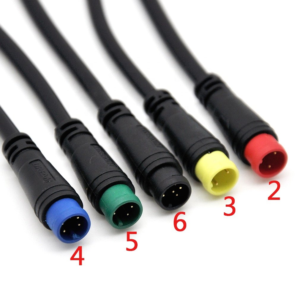 IP67 Ebike Conversion Kit Ebike M8 Cable waterproof 2 PIN 3 PIN 4PIN 5PIN Male Female connector cables