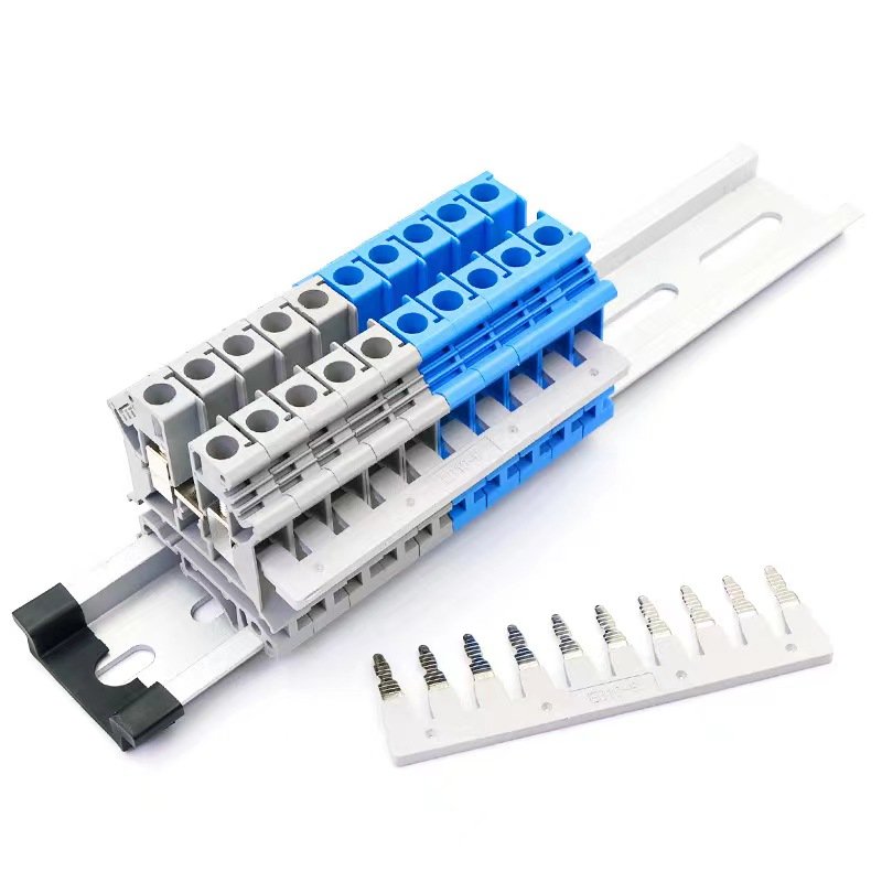 UK Series Din Rail mounted Terminals Screw Clamp Block UK-2.5B Wire Connector Terminals