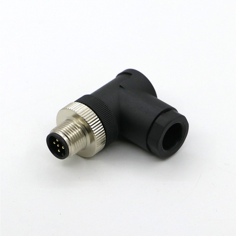 male M12 screw 4pin plug electrical angle connector sensor eccossory