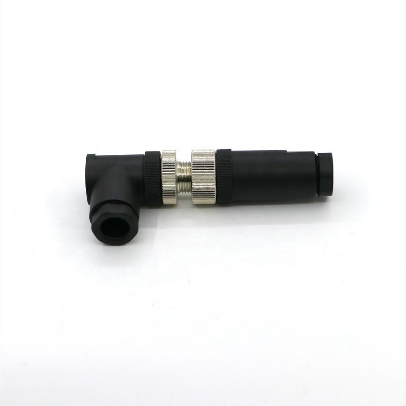 male M12 screw 4pin plug electrical angle connector sensor eccossory
