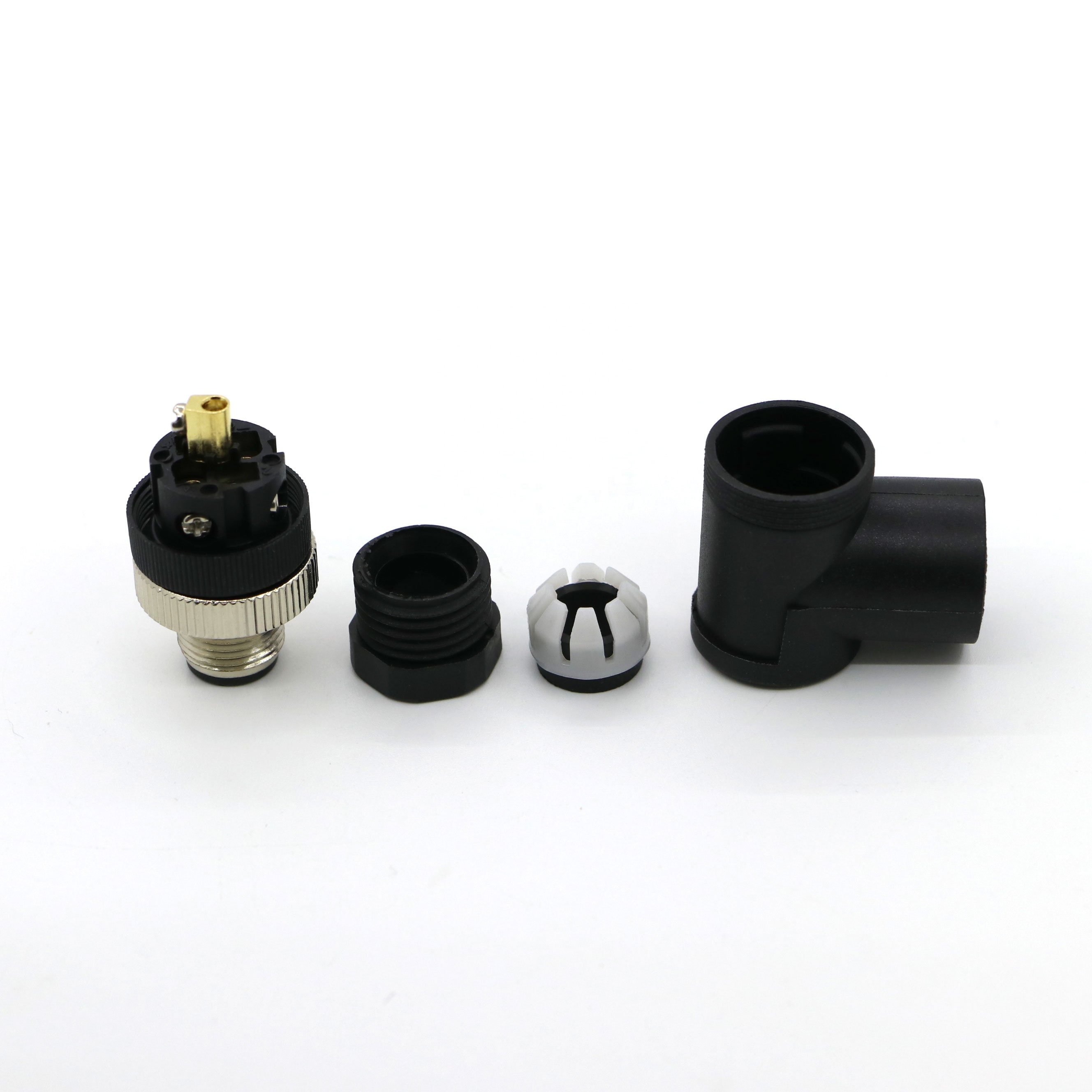 male M12 screw 4pin plug electrical angle connector sensor eccossory