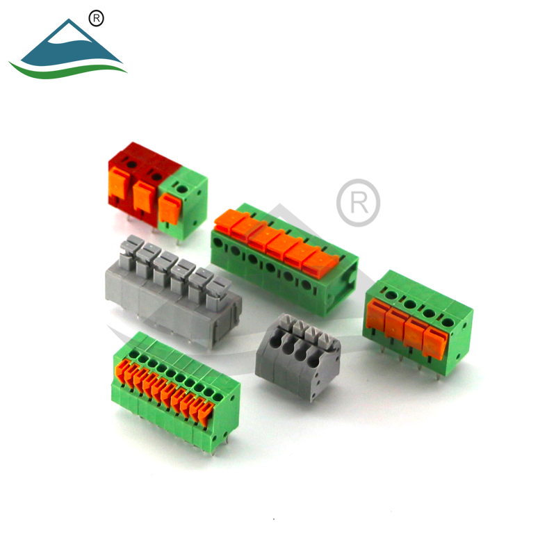 pcb board terminal block spring terminal blocks screwless electrical connector fixed for pcb 3.5mm ptich