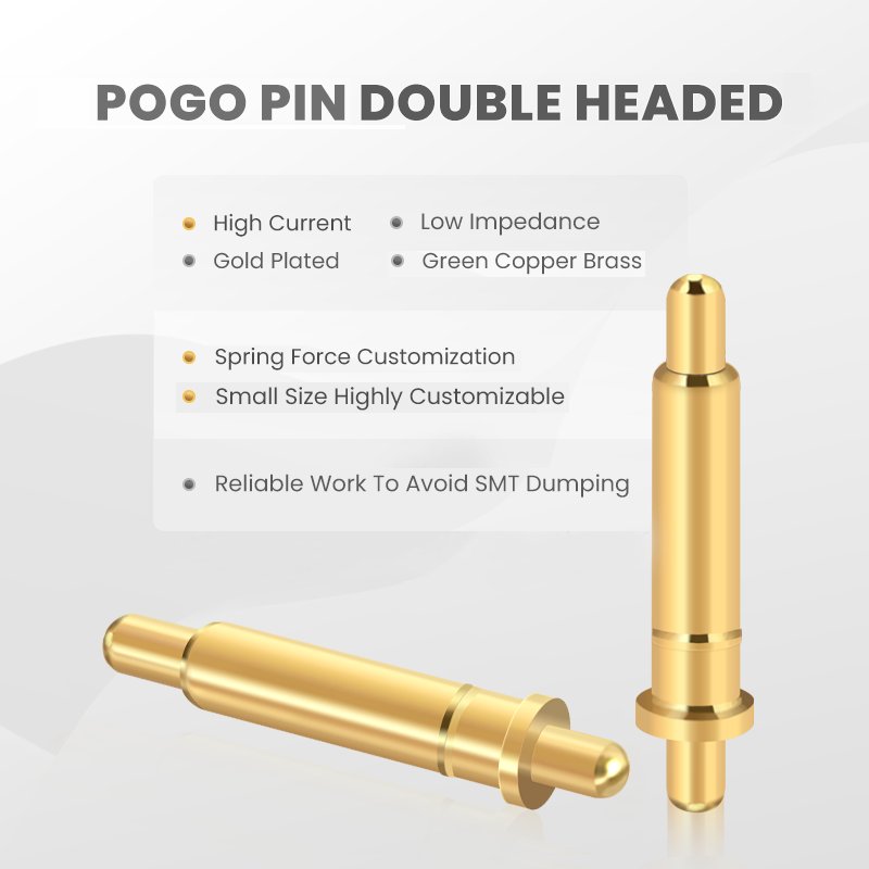 Customize High Current 5V2A 12V 3A Gold Plated Assemble Plastic Shell Double Side Pogo Pin Ball