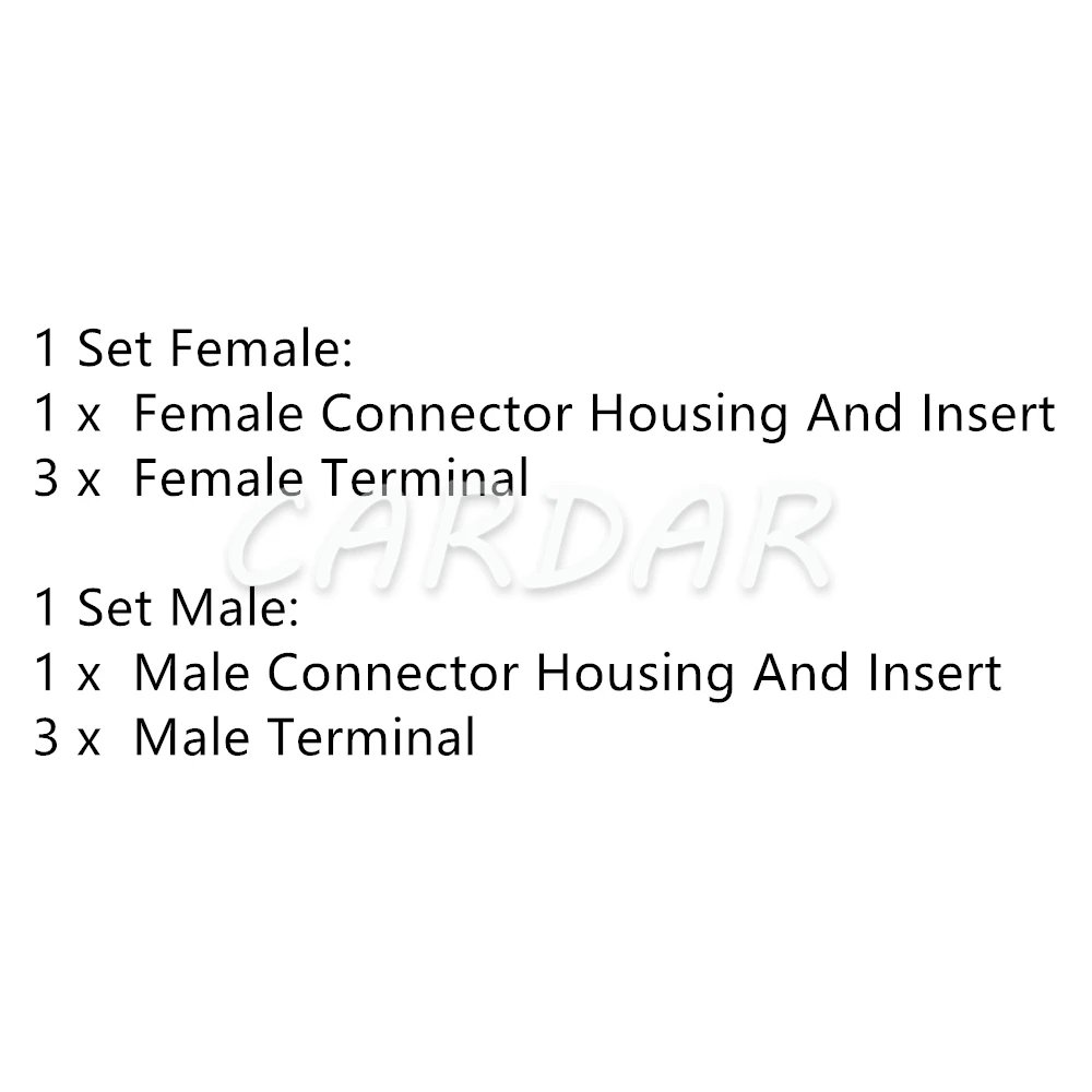 1 Set 3 Pin 2.8 Series 12176836 Automotive Cigarette Lighter Wire Harness Connector Unsealed Socket