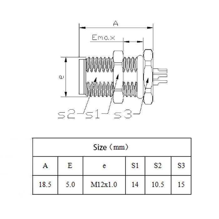 M12 5pin 8pin A code male front panel mount connector