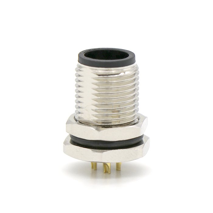 M12 5pin 8pin A code male front panel mount connector
