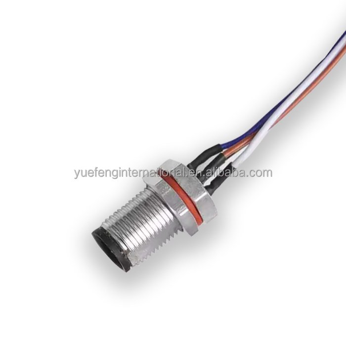M12 5pin 8pin A code male front panel mount connector