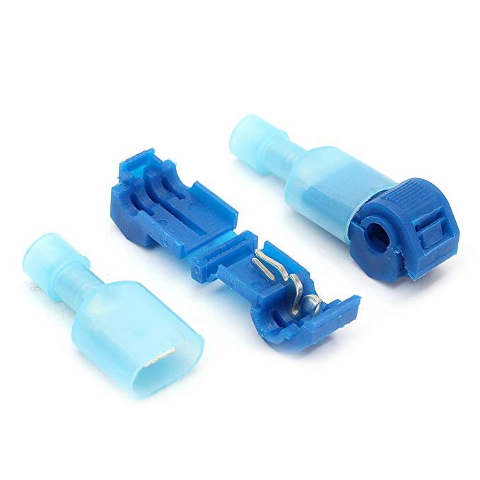 Electrical T-Tap Wire Spade Connectors, Spade Terminal Back Crimp Insulated Connector Fast Cable Clamp