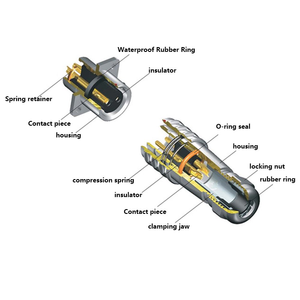 Waterproof circular connector WEIPU series 2Pin WS16 plug female socket straight connector