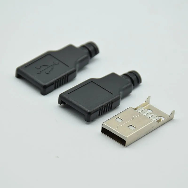 IMC New Type A Male USB 4 Pin Plug Socket Connector With Black Plastic Cover diy