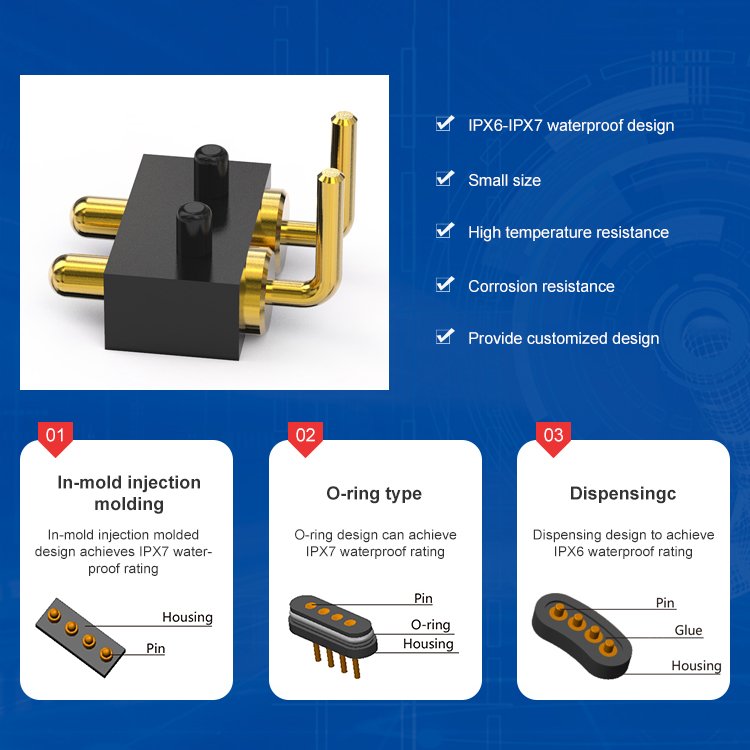 High Precision Custom Spring Loaded 3 4 5 6 7 8 9 10 12 pogo pin connector