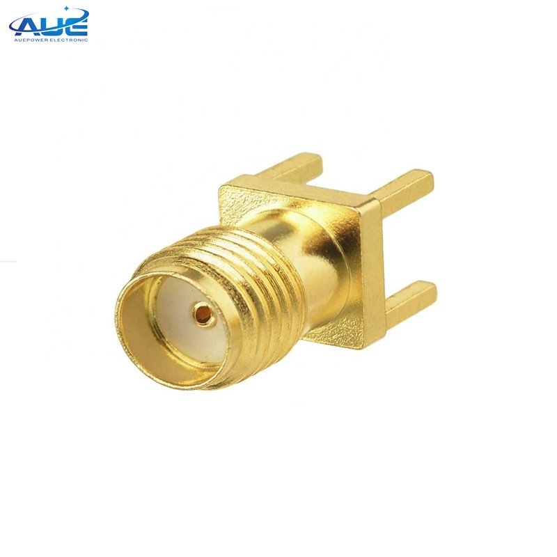 Straight Solder RF Coaxial Adapter SMA Female PCB Panel Edge Mount Connector