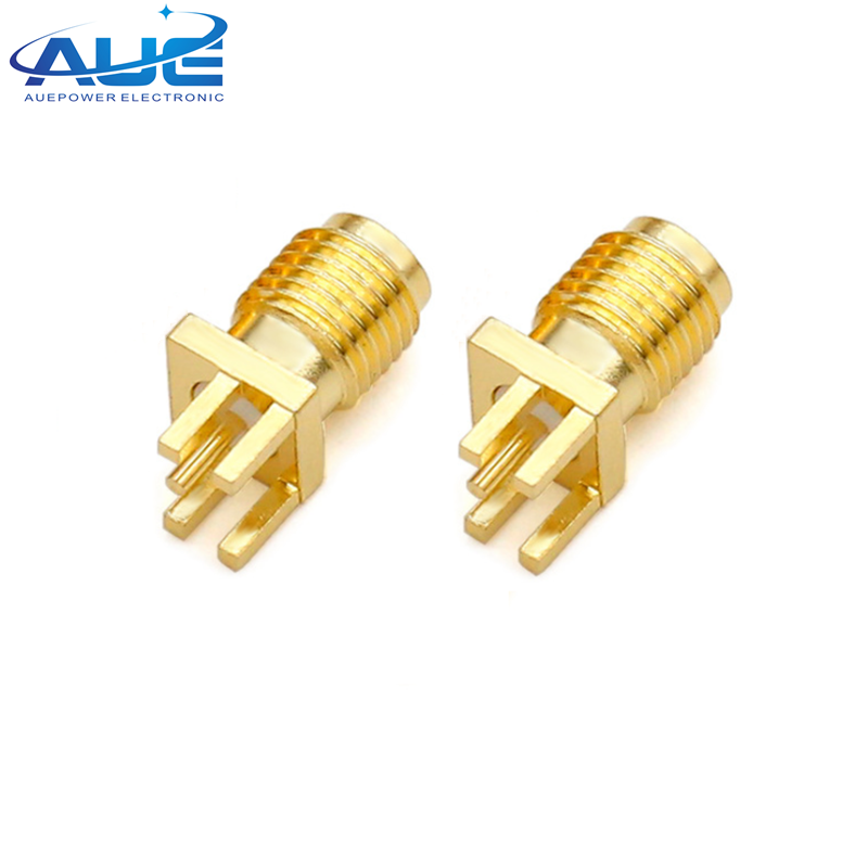 Straight Solder RF Coaxial Adapter SMA Female PCB Panel Edge Mount Connector