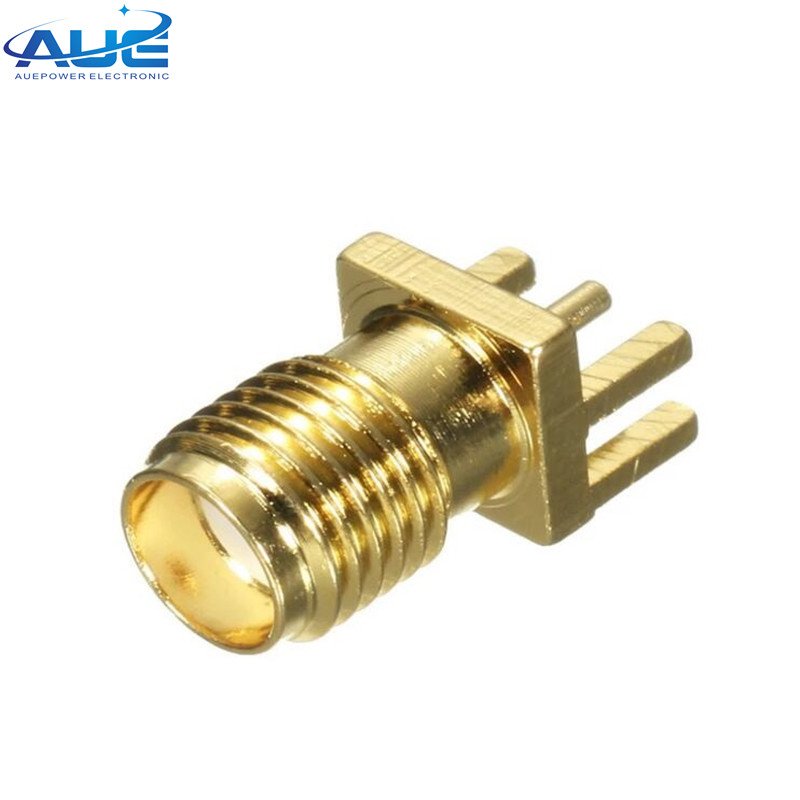 Straight Solder RF Coaxial Adapter SMA Female PCB Panel Edge Mount Connector