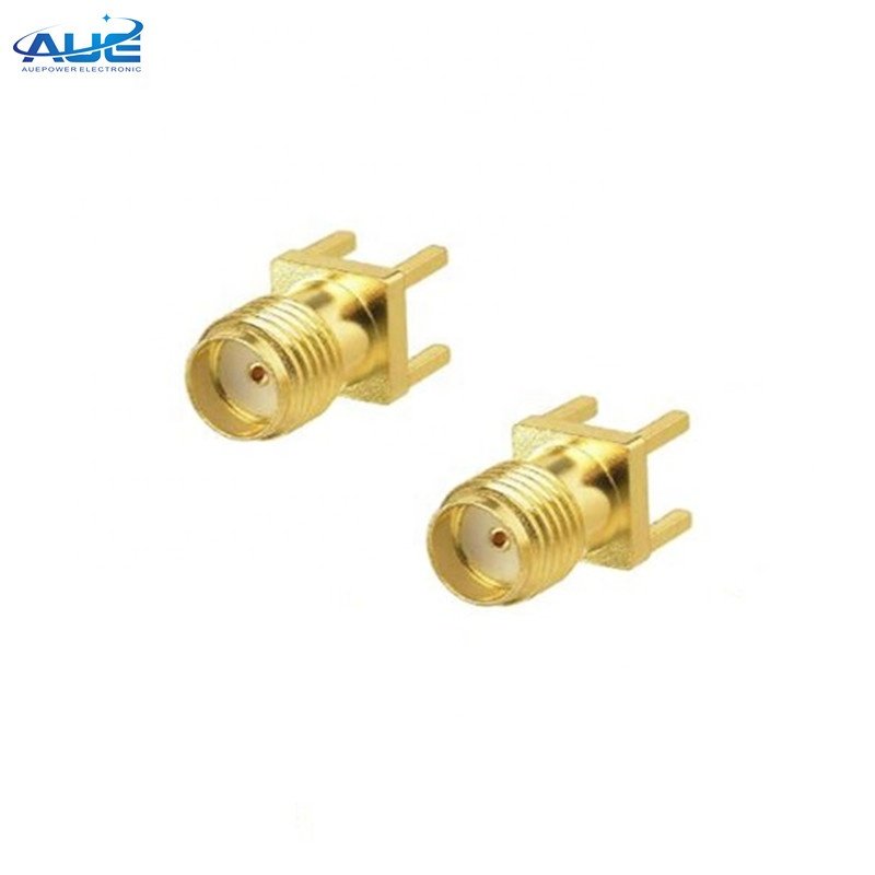 Straight Solder RF Coaxial Adapter SMA Female PCB Panel Edge Mount Connector