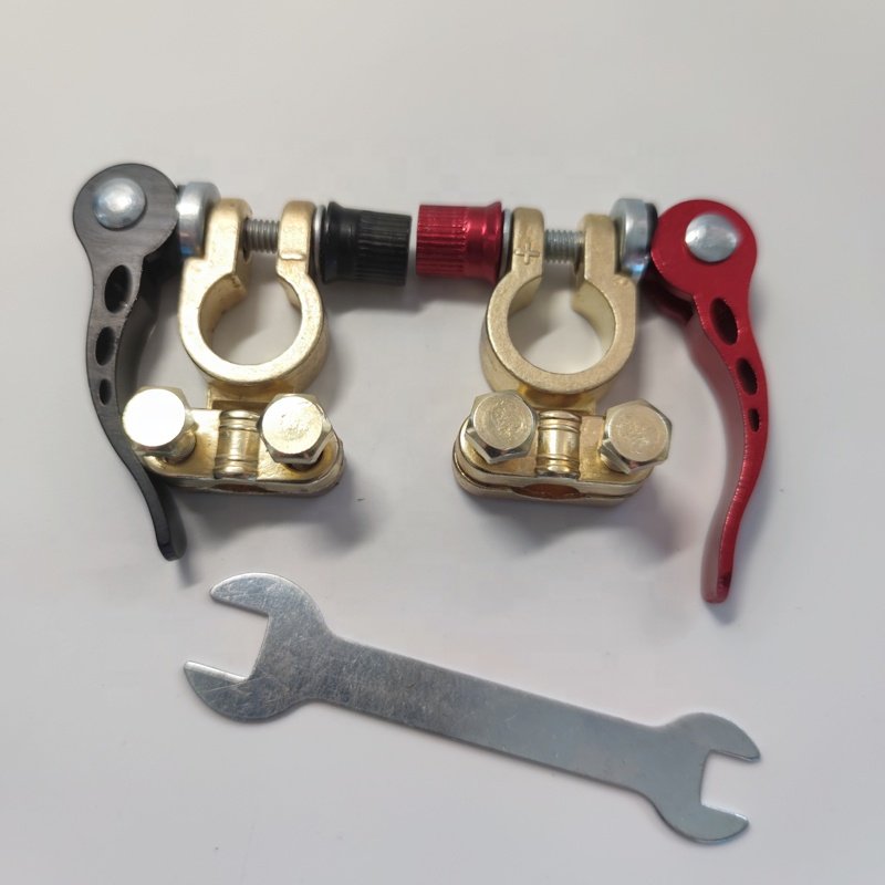 Gold color Brass connector clamp quick release / adjust disconnect multi link battery terminal