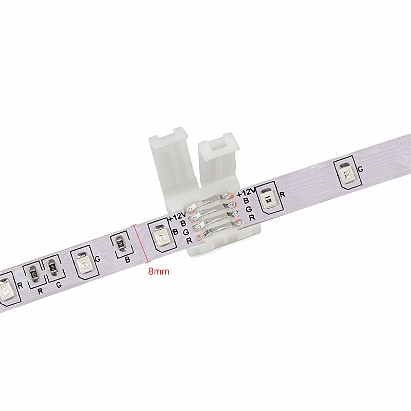 Hot selling 8mm 10mm 4 Pin RGB PBC LED Light Strip SMD 3528 2835 Multicolor Strip Corner Connector
