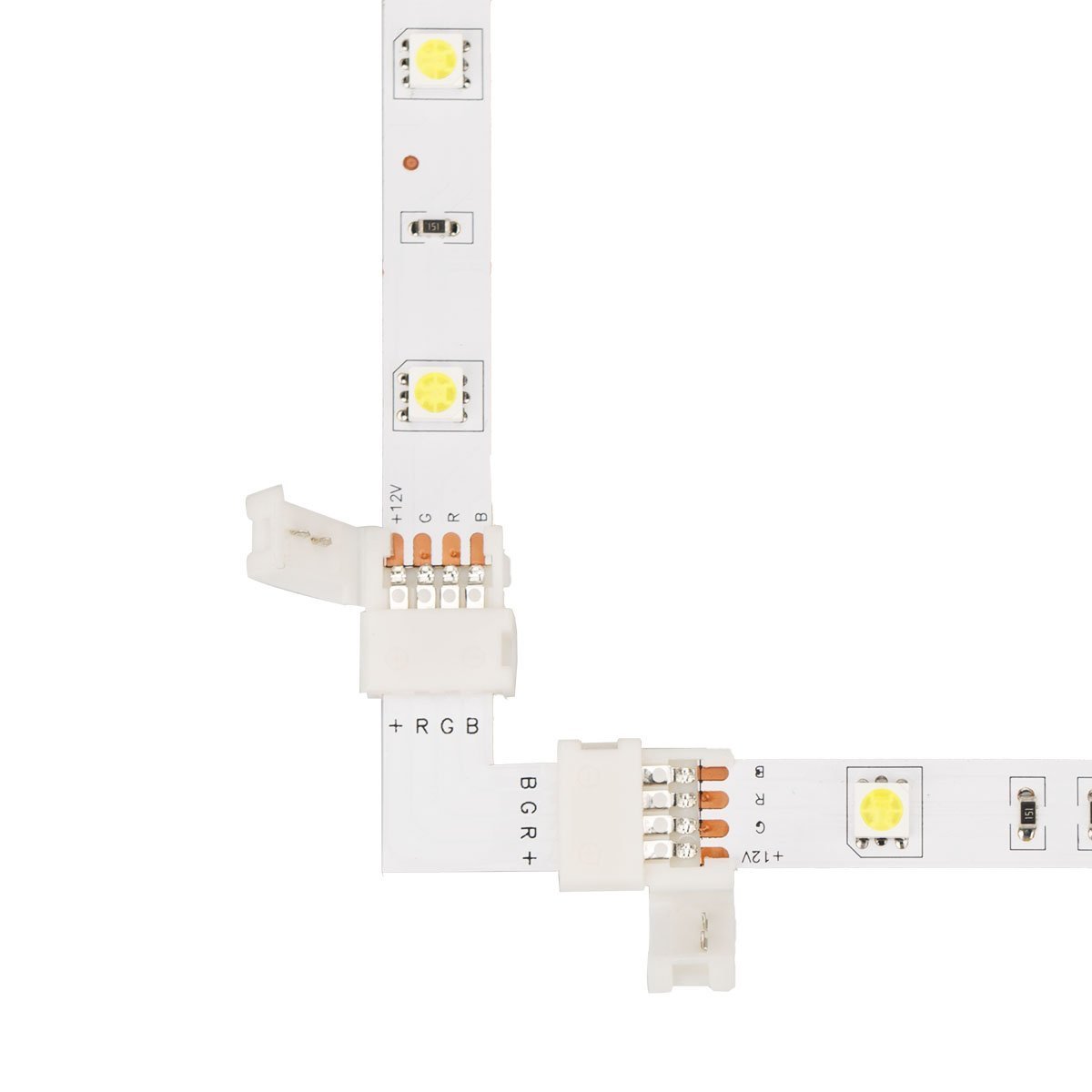 Hot selling 8mm 10mm 4 Pin RGB PBC LED Light Strip SMD 3528 2835 Multicolor Strip Corner Connector