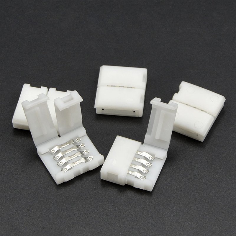 Hot selling 8mm 10mm 4 Pin RGB PBC LED Light Strip SMD 3528 2835 Multicolor Strip Corner Connector
