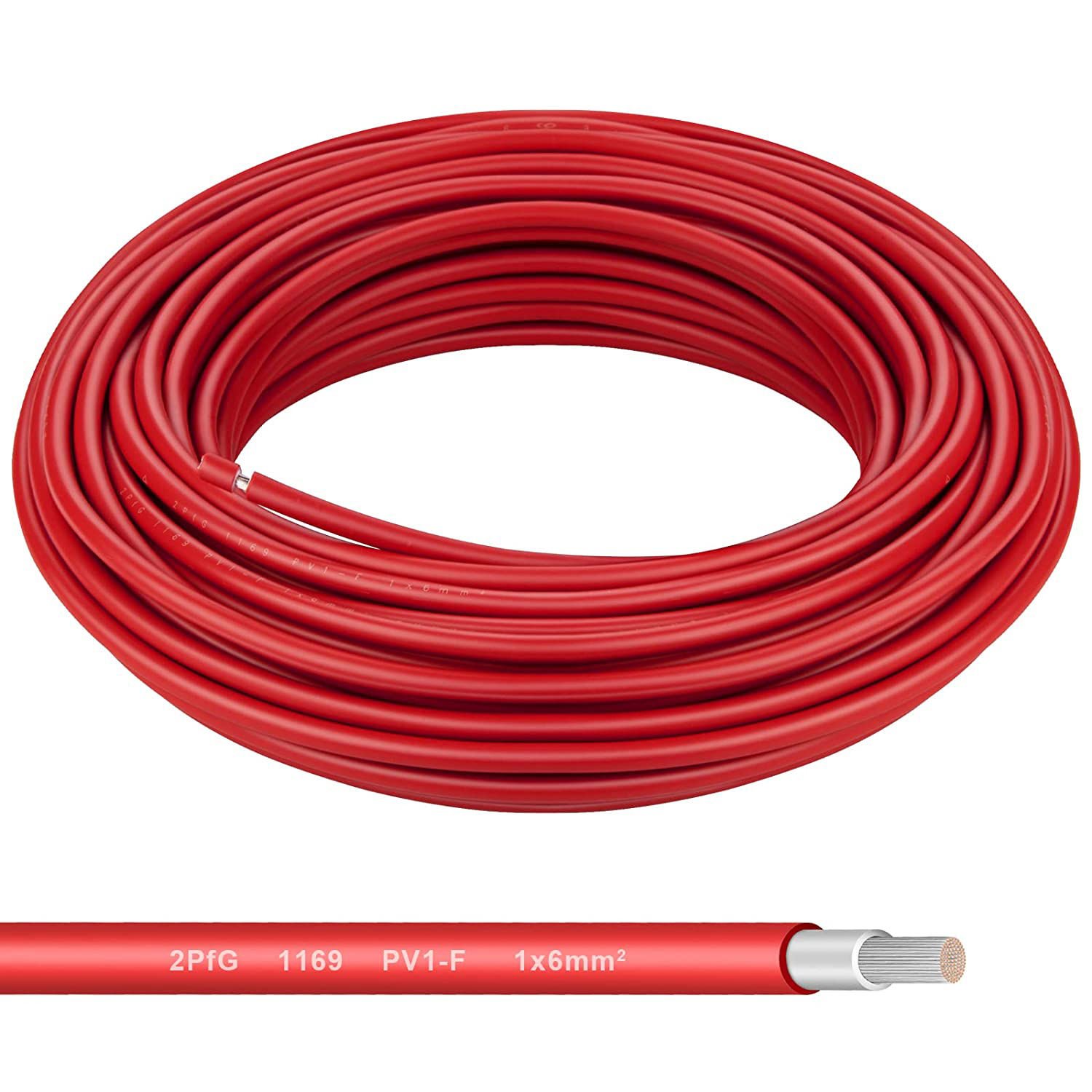 Solar cable PV1-F Solar Connector Cable Sunlight Resistant Single Core DC 4mm 6mm XLPE With TUV Standard