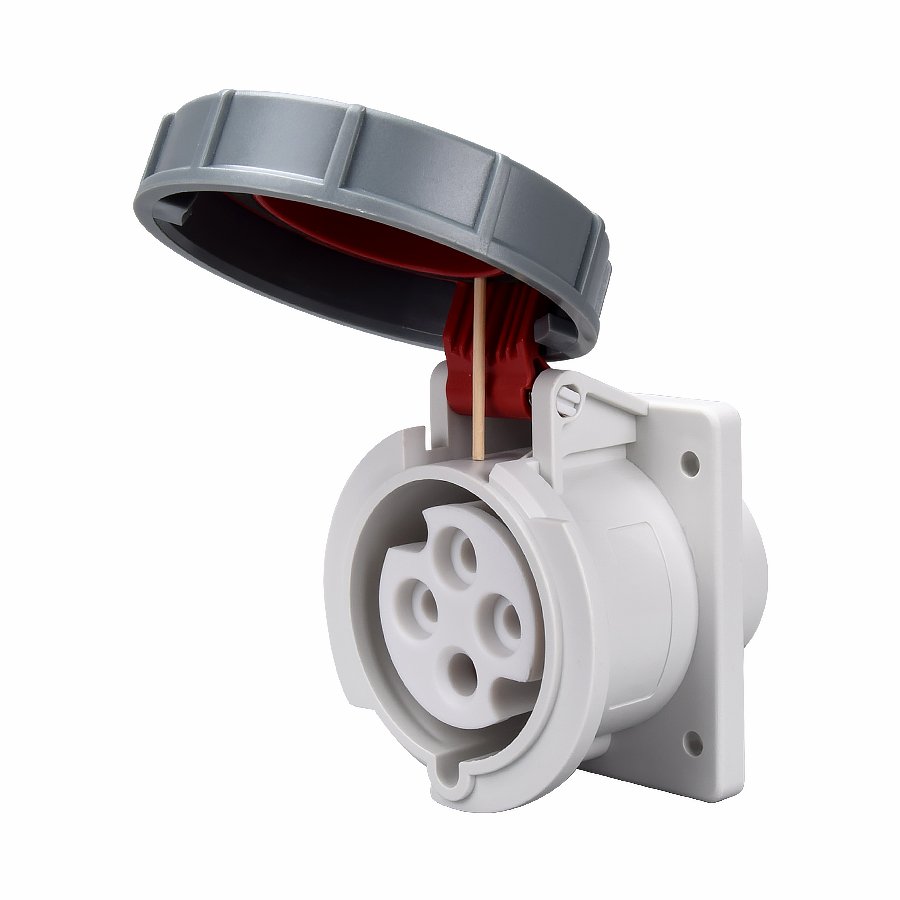16A 3/4/5P Wall Socket Industrial Connector Socket ABS Industrial Straight Socket IP67