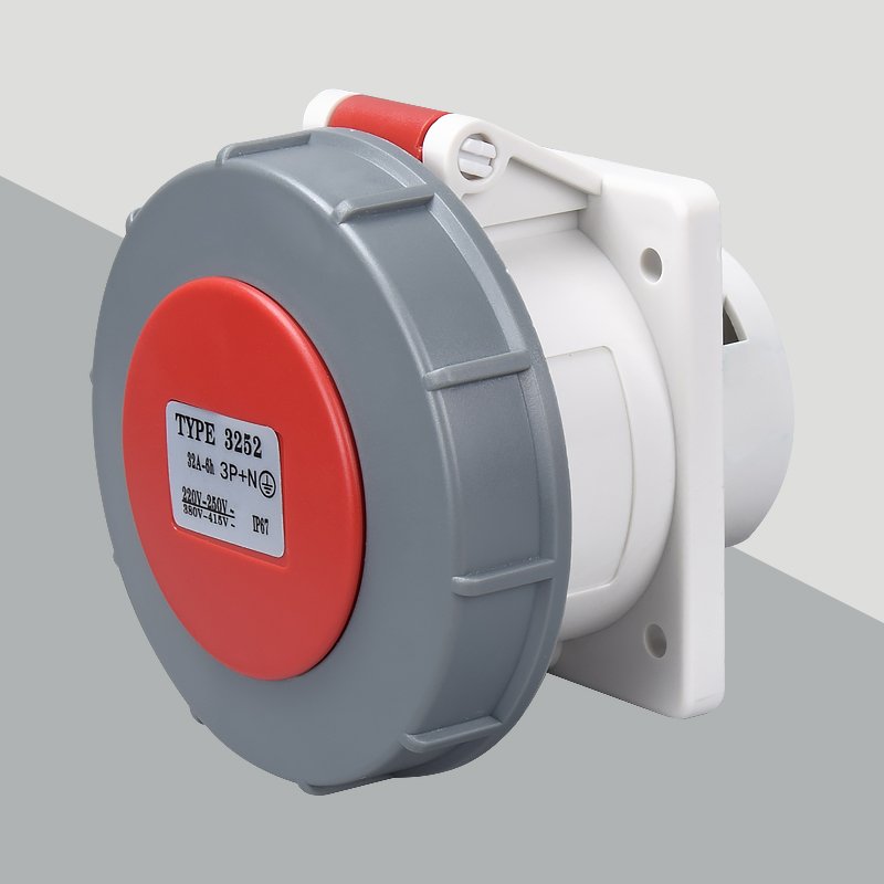 16A 3/4/5P Wall Socket Industrial Connector Socket ABS Industrial Straight Socket IP67