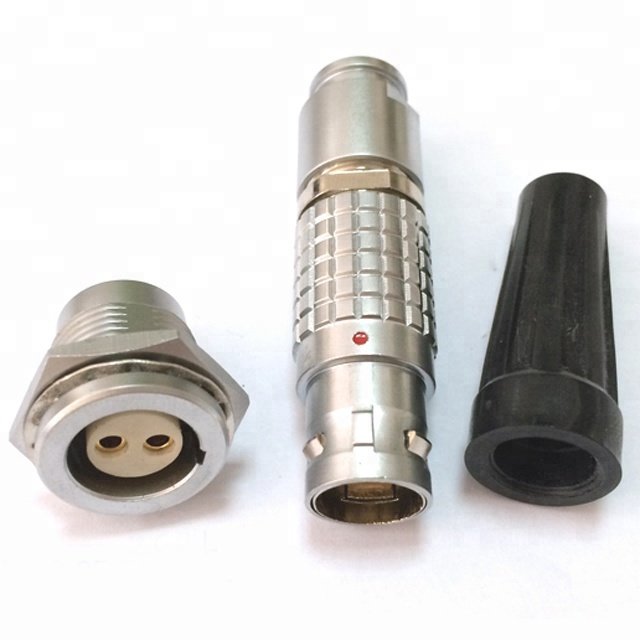 push pull self locking connector