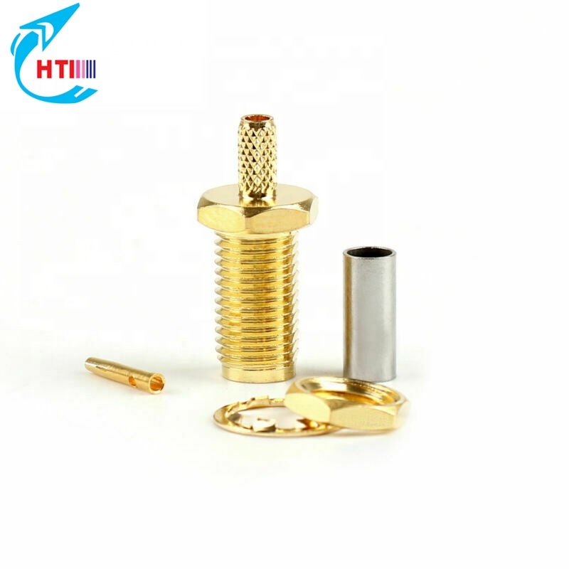 rf adaptor Factory price RF SMA Jack Bulkhead Nut Straight Crimp for LMR100 /RG316 /RG174 sma rg316 female Connector